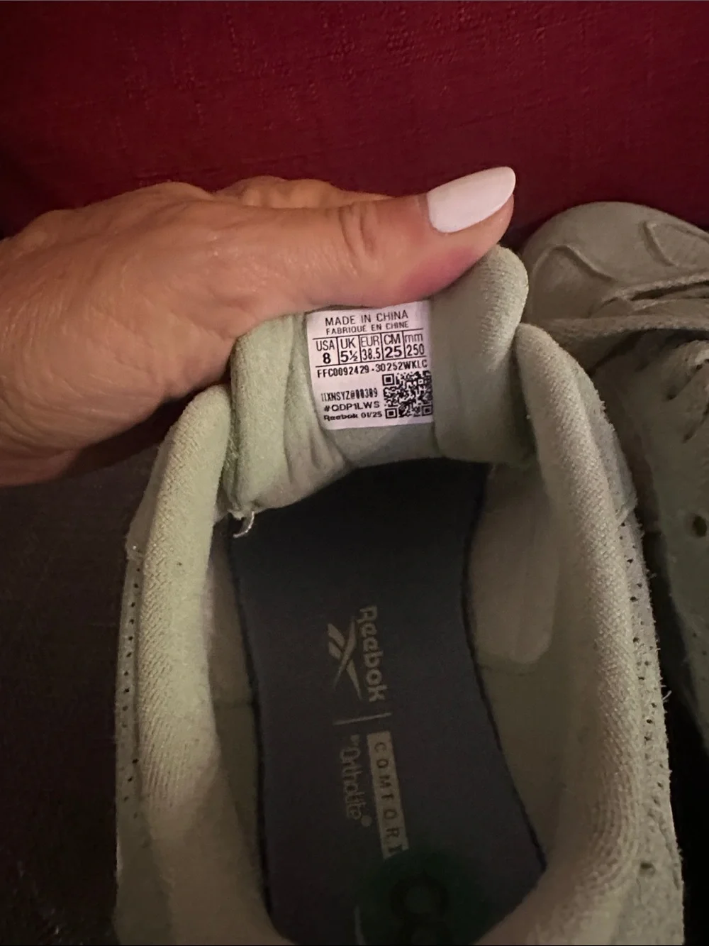 Reebok Women's Suede Sneakers in Sage Green with White Accents